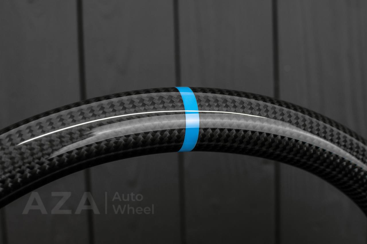 Steering wheel 1994-2004 Ford Mustang GT Cobra Carbon fiber/leather/light blue details/ MACH 1 - Image 12