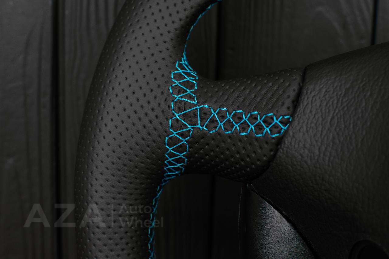 Steering wheel 1994-2004 Ford Mustang GT Cobra Carbon fiber/leather/light blue details/ MACH 1 - Image 16