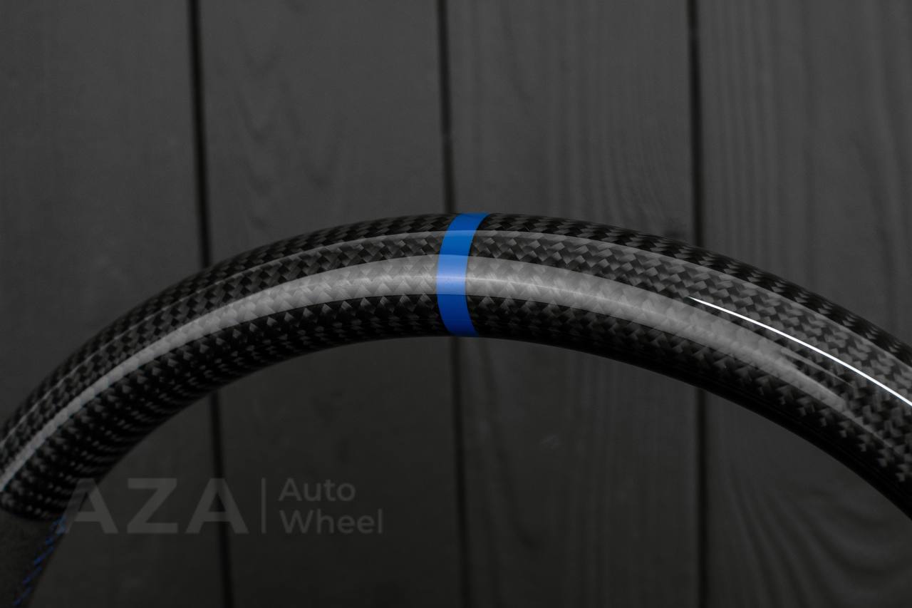 Ford Performance Off-Road Steering Wheel Real carbon fiber/Alcantara/Light blue details (can be any color) - Image 6