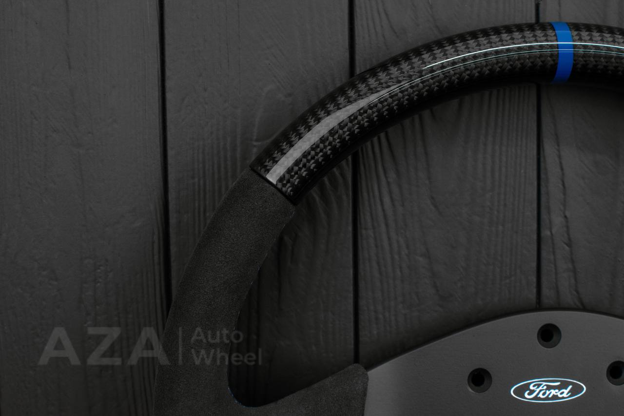 Ford Performance Off-Road Steering Wheel Real carbon fiber/Alcantara/Light blue details (can be any color) - Image 7