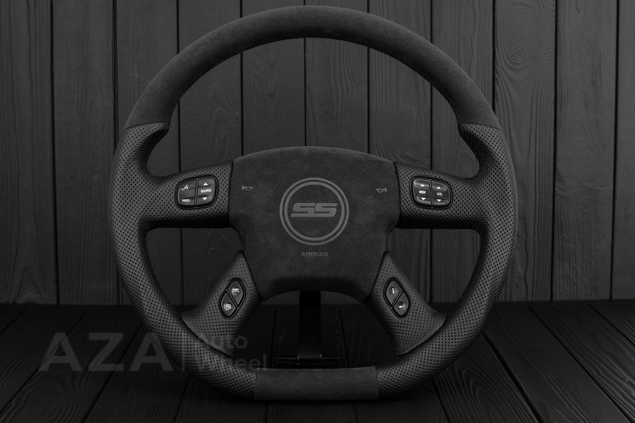 Steering wheel GM, Silverado, Sierra, Yukon, H2, Trailblazer (2003+) Alcantara/Leather/SS cover
