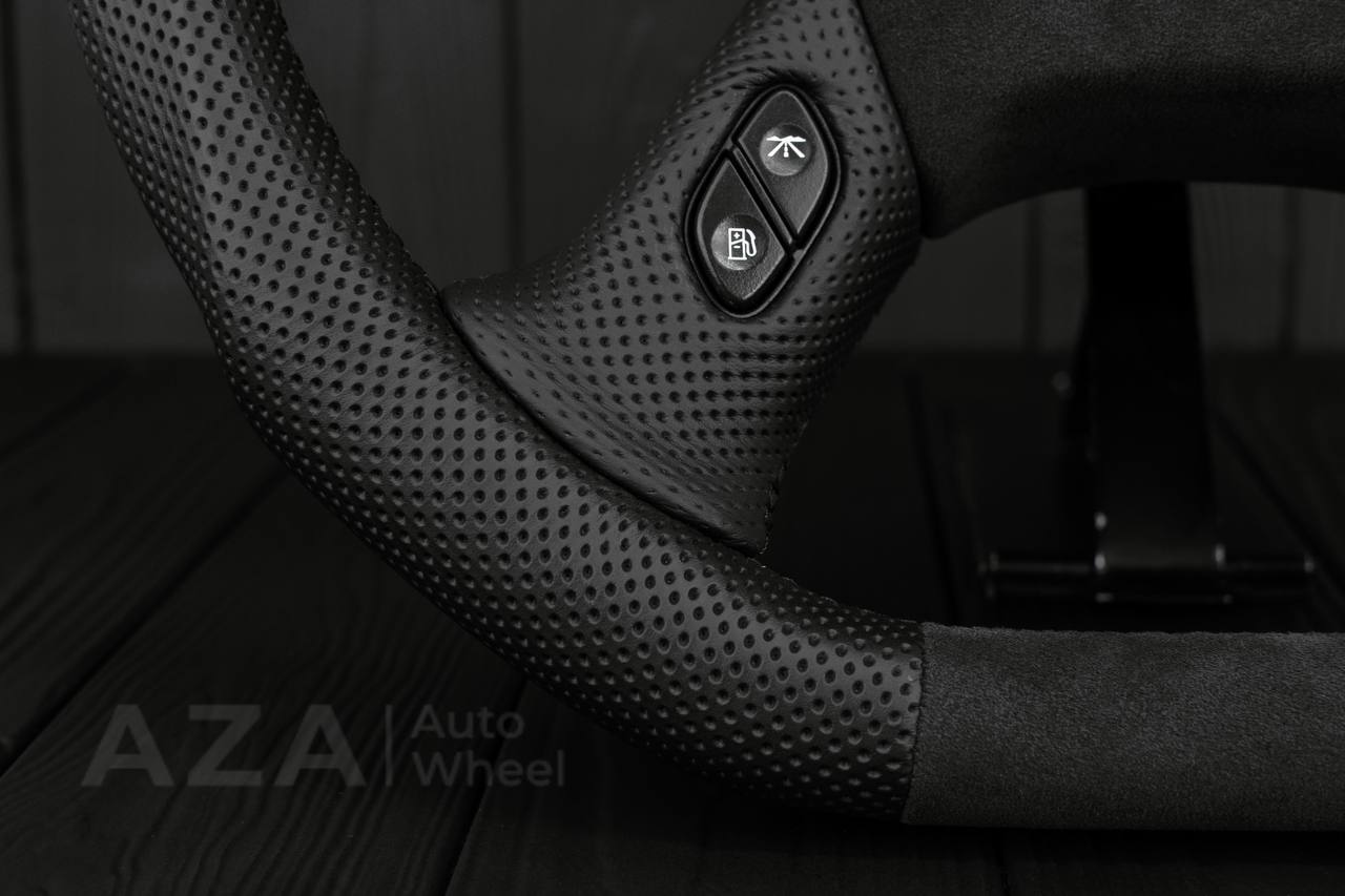 Steering wheel GM, Silverado, Sierra, Yukon, H2, Trailblazer (2003+) Alcantara/Leather/SS cover - Image 6