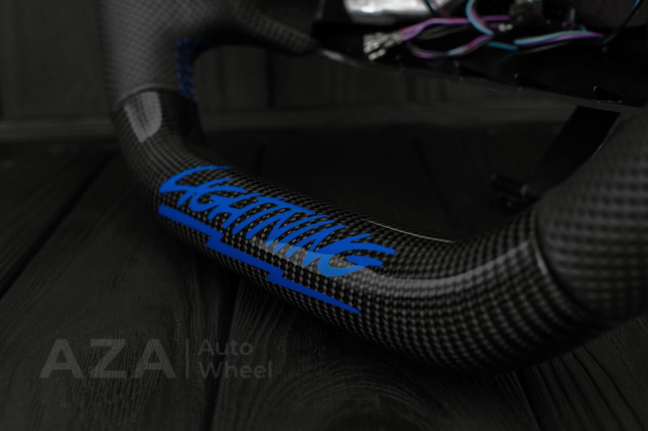 Steering wheel Ford F150/Bronco 1992-1996 (can be any color stripe and stitch) Carbon fiber/Perforated leather/ - Image 6