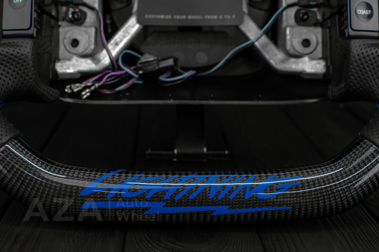 Steering wheel Ford F150/Bronco 1992-1996 (can be any color stripe and stitch) Carbon fiber/Perforated leather/ - Image 8