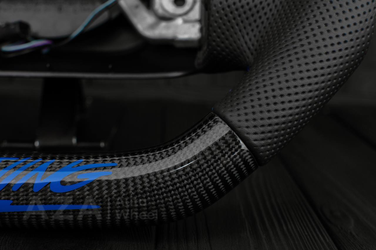 Steering wheel Ford F150/Bronco 1992-1996 (can be any color stripe and stitch) Carbon fiber/Perforated leather/ - Image 10