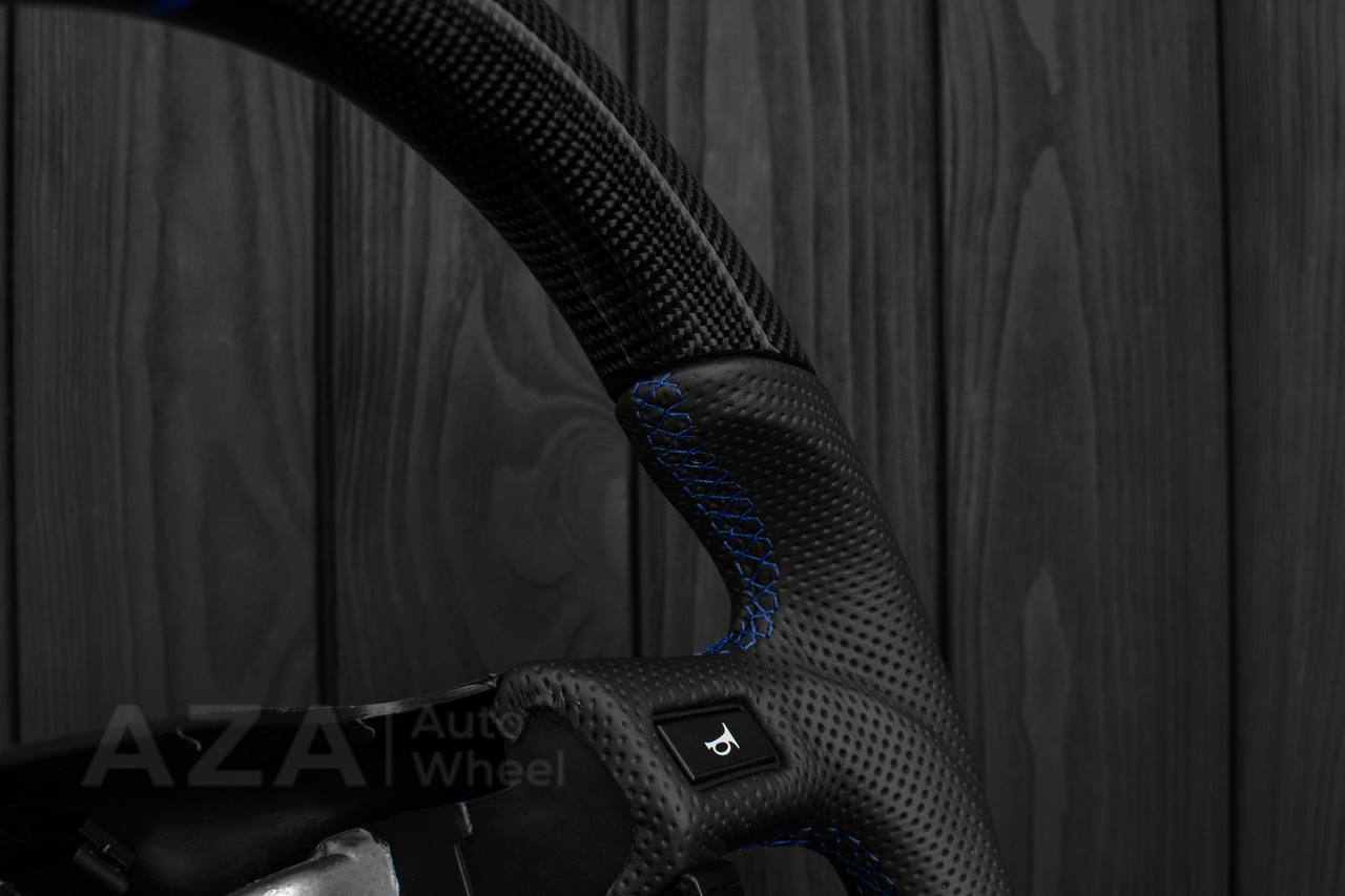 Steering wheel Ford F150/Bronco 1992-1996 (can be any color stripe and stitch) Carbon fiber/Perforated leather/ - Image 12