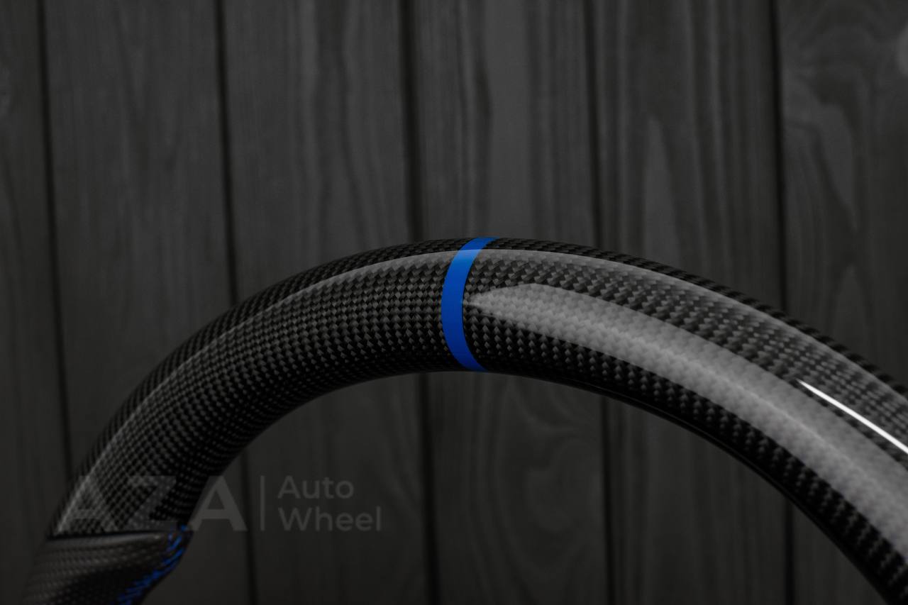 Steering wheel Ford F150/Bronco 1992-1996 (can be any color stripe and stitch) Carbon fiber/Perforated leather/ - Image 13