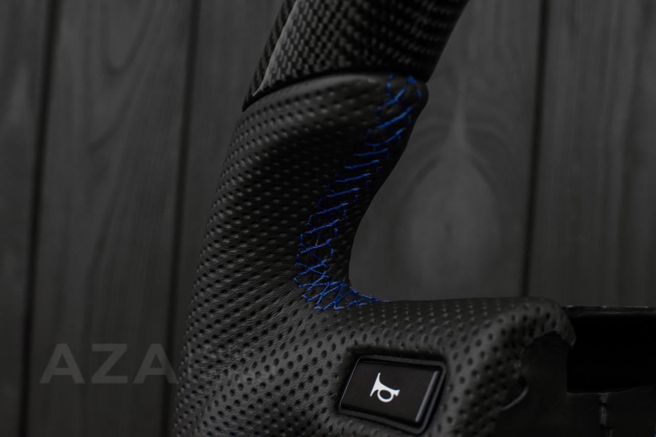 Steering wheel Ford F150/Bronco 1992-1996 (can be any color stripe and stitch) Carbon fiber/Perforated leather/ - Image 14