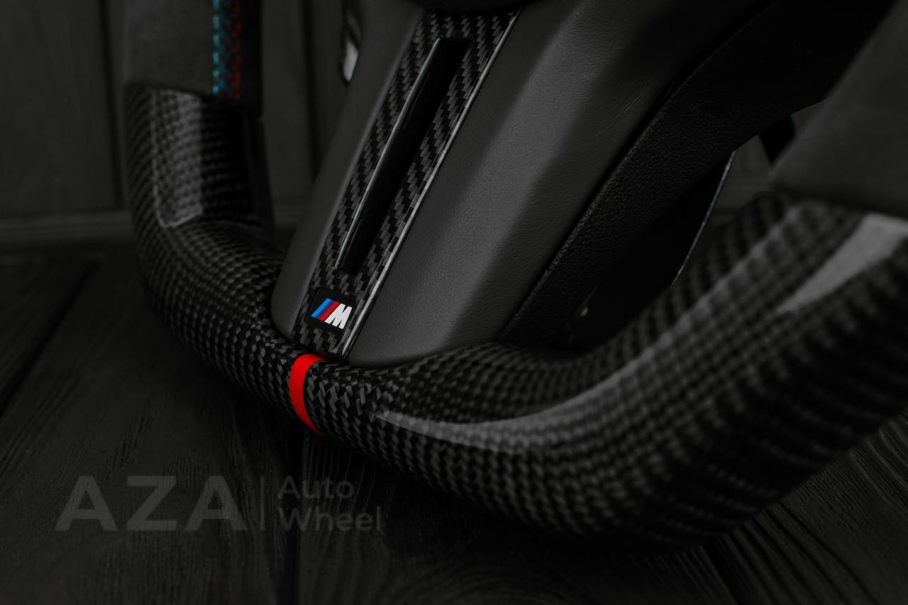 Steering wheel 2017+ BMW F90 M5 G80 M3 M4 M8 X5M X6M X3M X4M Jet style, Car show dessign Carbon fiber/Alcantara (drivers assist+heated) - Image 7