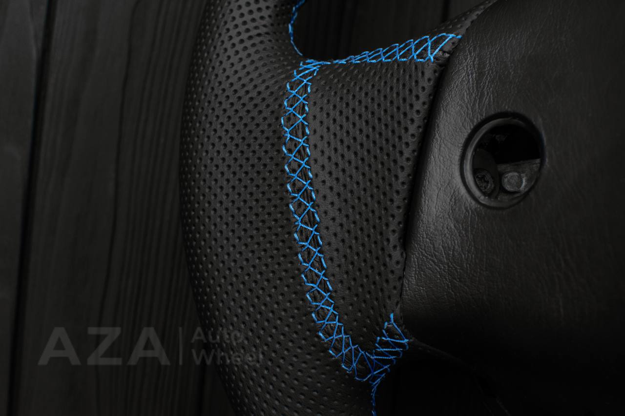 Steering wheel Ford F150/F250/F350 97-2007 Napa/Perforated leather/LIGHT Blue DETAILS - Image 11