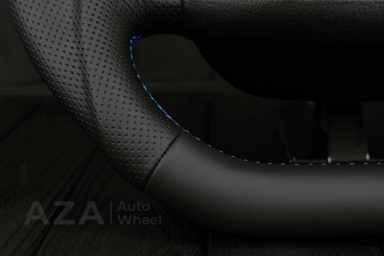 Steering wheel Ford F150/F250/F350 97-2007 Napa/Perforated leather/LIGHT Blue DETAILS - Image 12