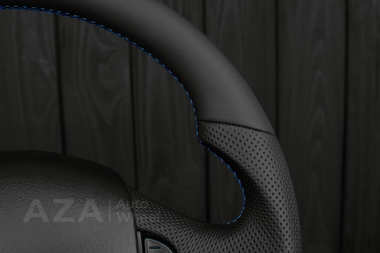 Steering wheel Ford F150/F250/F350 97-2007 Napa/Perforated leather/LIGHT Blue DETAILS - Image 13