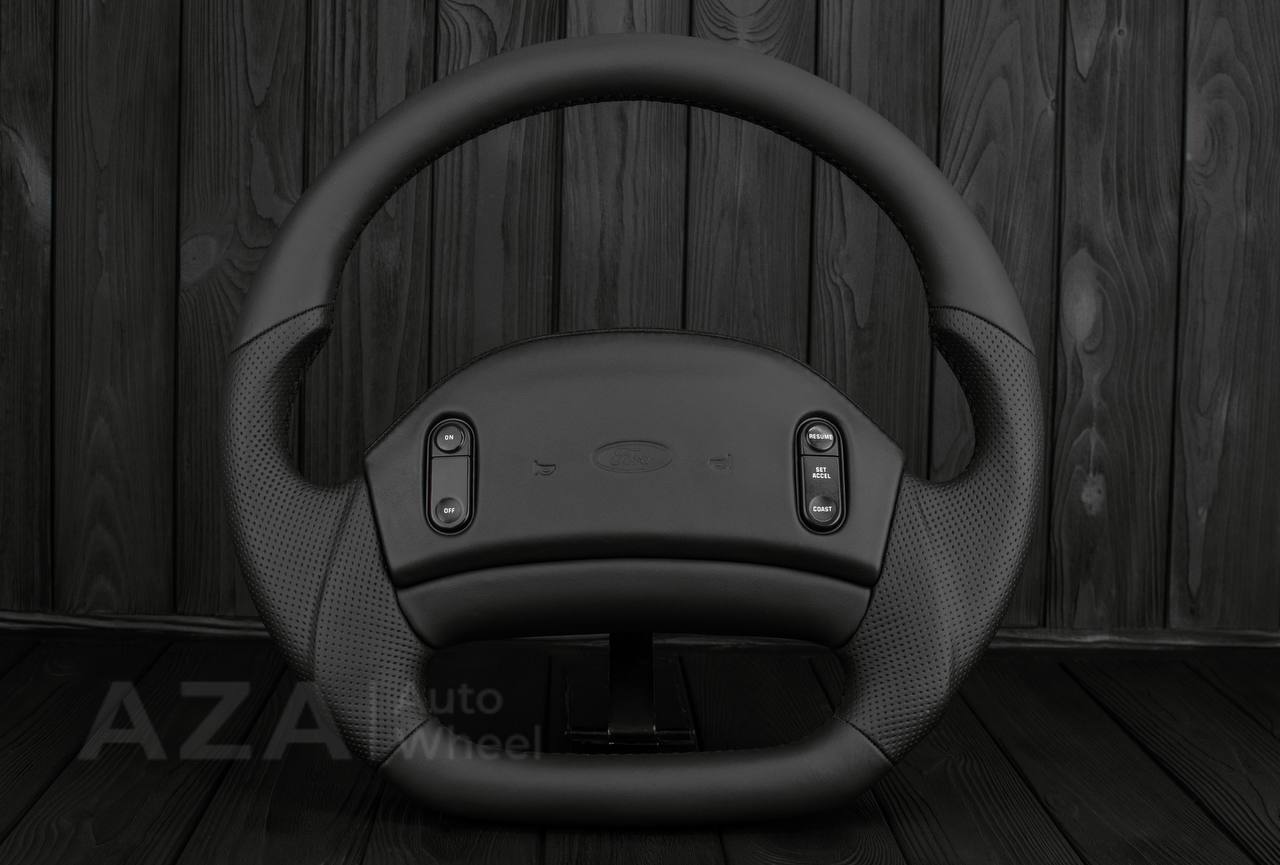 Steering wheel Ford F150 Lightning /F250/F350/Bronco 1992-1996 Custom Flat bottom Smooth/Perforated leather
