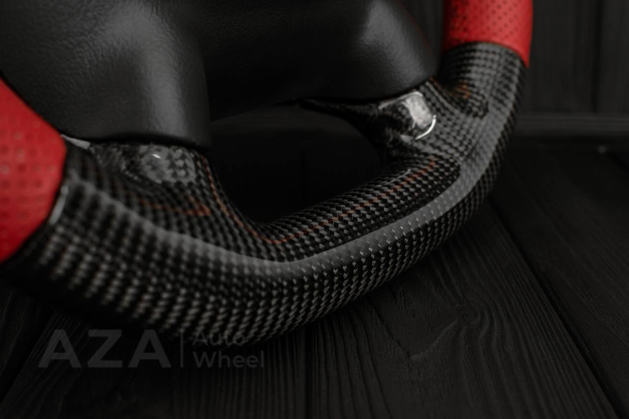 Steering wheel Corvette C5 Reduced diameter Carbon fiber/Red leather - Image 9