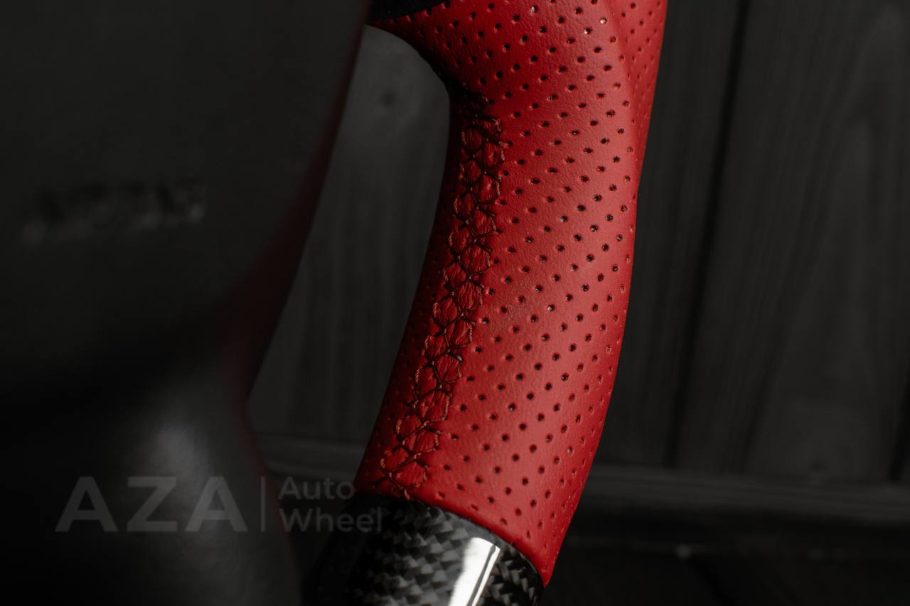 Steering wheel Corvette C5 Reduced diameter Carbon fiber/Red leather - Image 15
