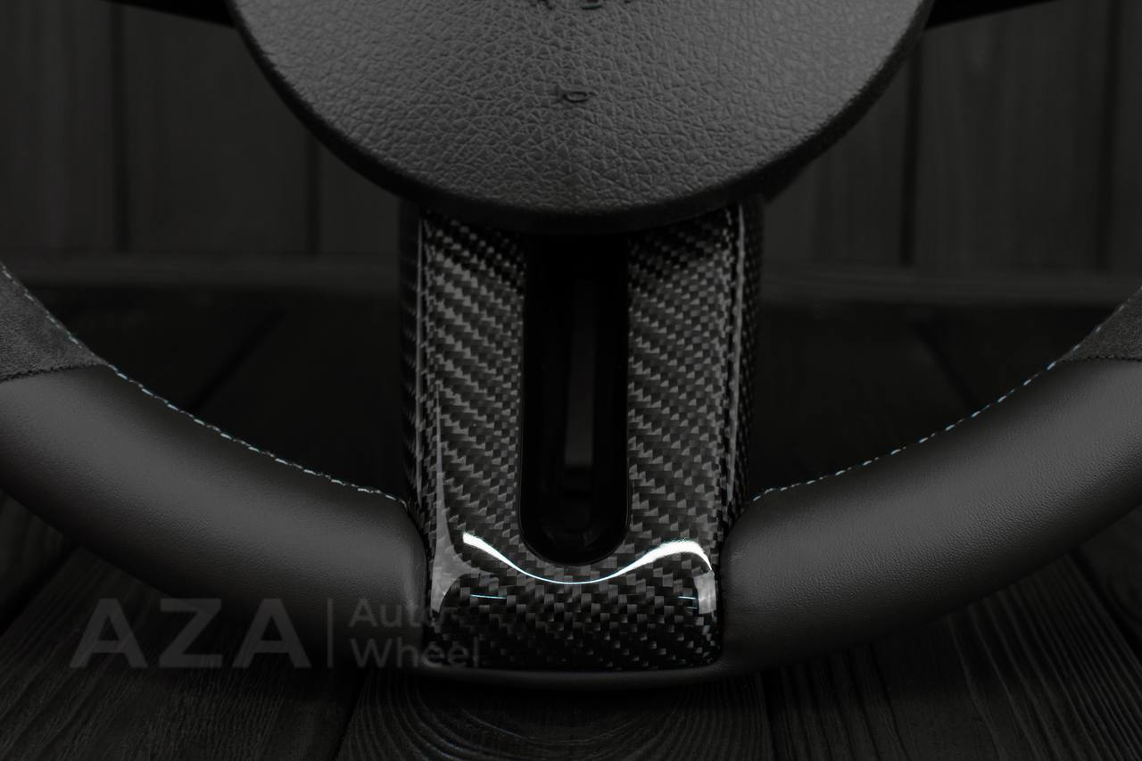 Steering Wheel Ford Mustang/GT/Shelby GT500 Carbon fiber/Napa/Alcantara/Blue stripe - Image 14