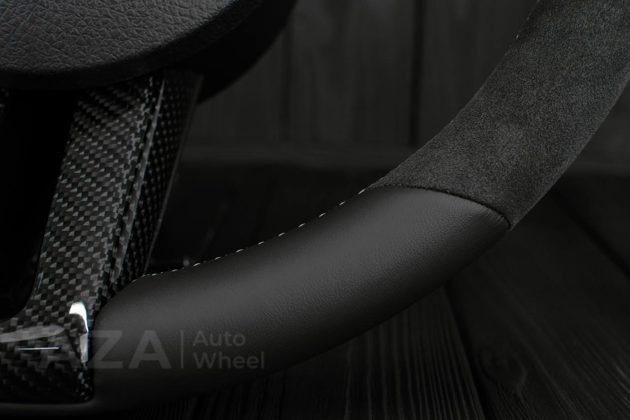Steering Wheel Ford Mustang/GT/Shelby GT500 Carbon fiber/Napa/Alcantara/Blue stripe - Image 15