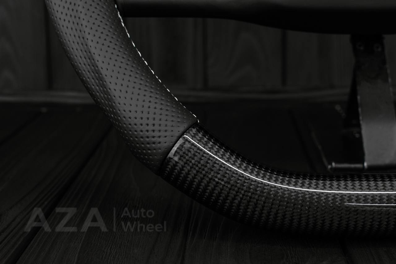 Steering wheel Square Body Silverado GM K5 C10 1973-1987 Blazer Silverado Carbon fiber/Napa/Perforated leather (can be any color stitching and stripe) - Image 13