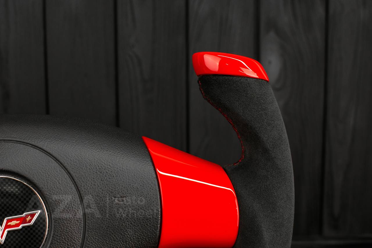 Steering wheel 2006-2011 Corvette C6 Jet style Red gloss/Alcantara - Image 13