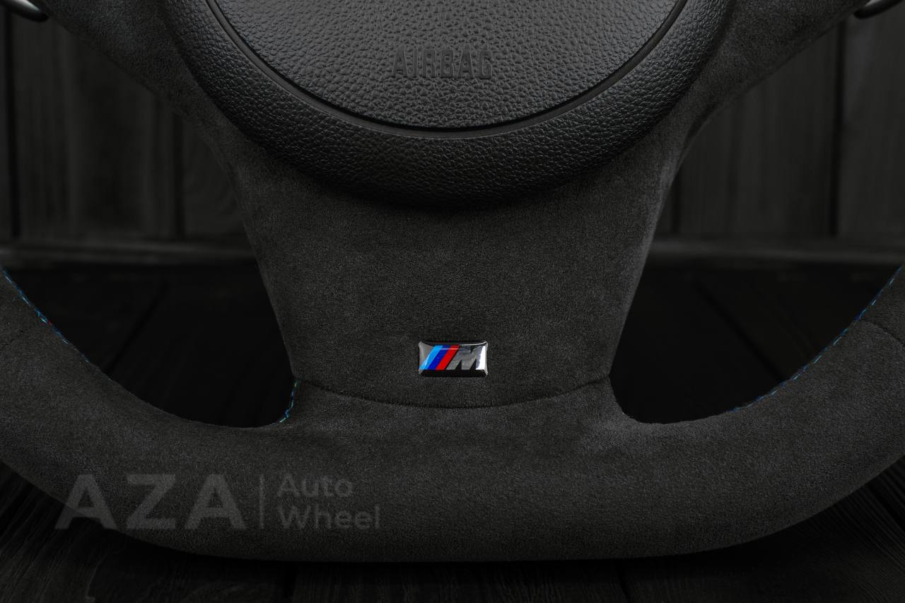 Steering wheel BMW E6X SMG Paddle Shift Alcantara/Flat bottom/Yellow stripe - Image 8