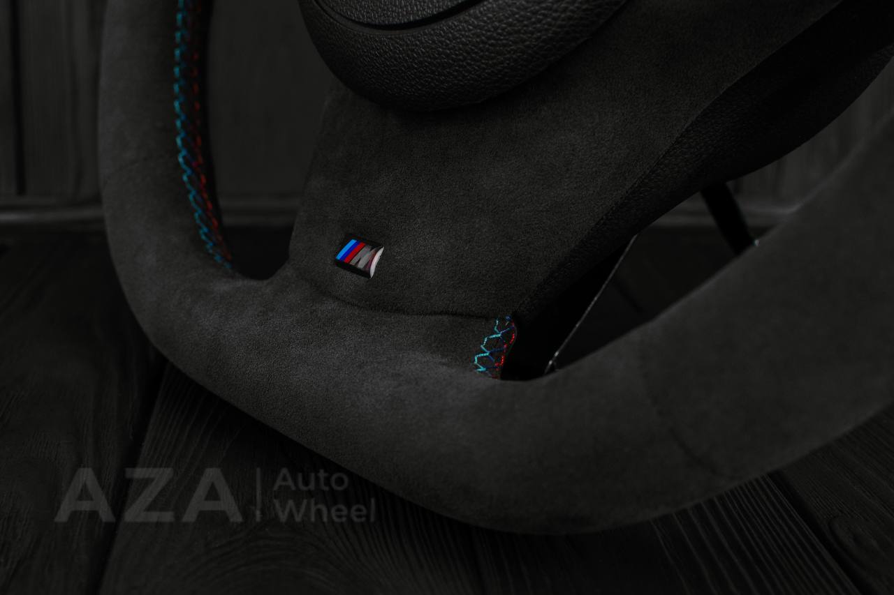Steering wheel BMW E6X SMG Paddle Shift Alcantara/Flat bottom/Yellow stripe - Image 10