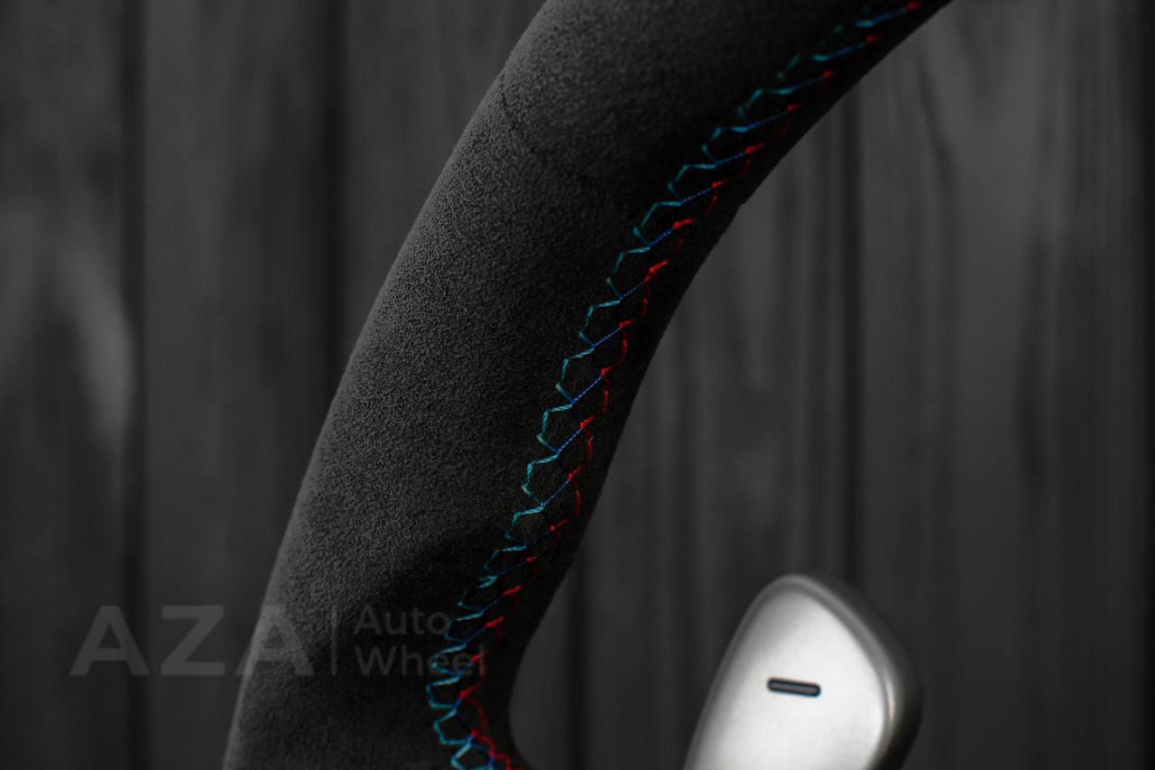 Steering wheel BMW E6X SMG Paddle Shift Alcantara/Flat bottom/Yellow stripe - Image 15