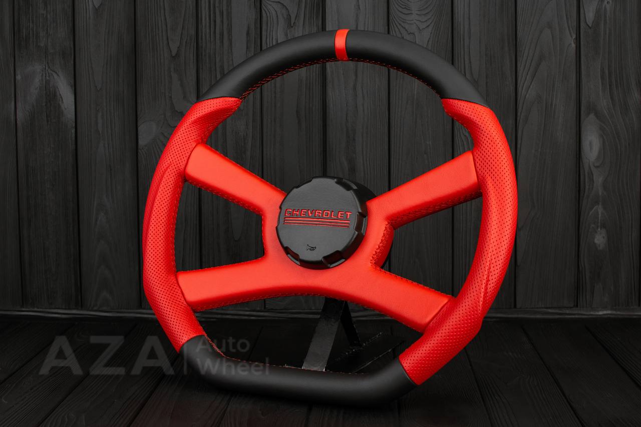 Steering wheel GM, OBS, C/K Silverado, Suburan (1988-1994) Napa/Perforated leather/Red stripe (can be any color) - Image 2