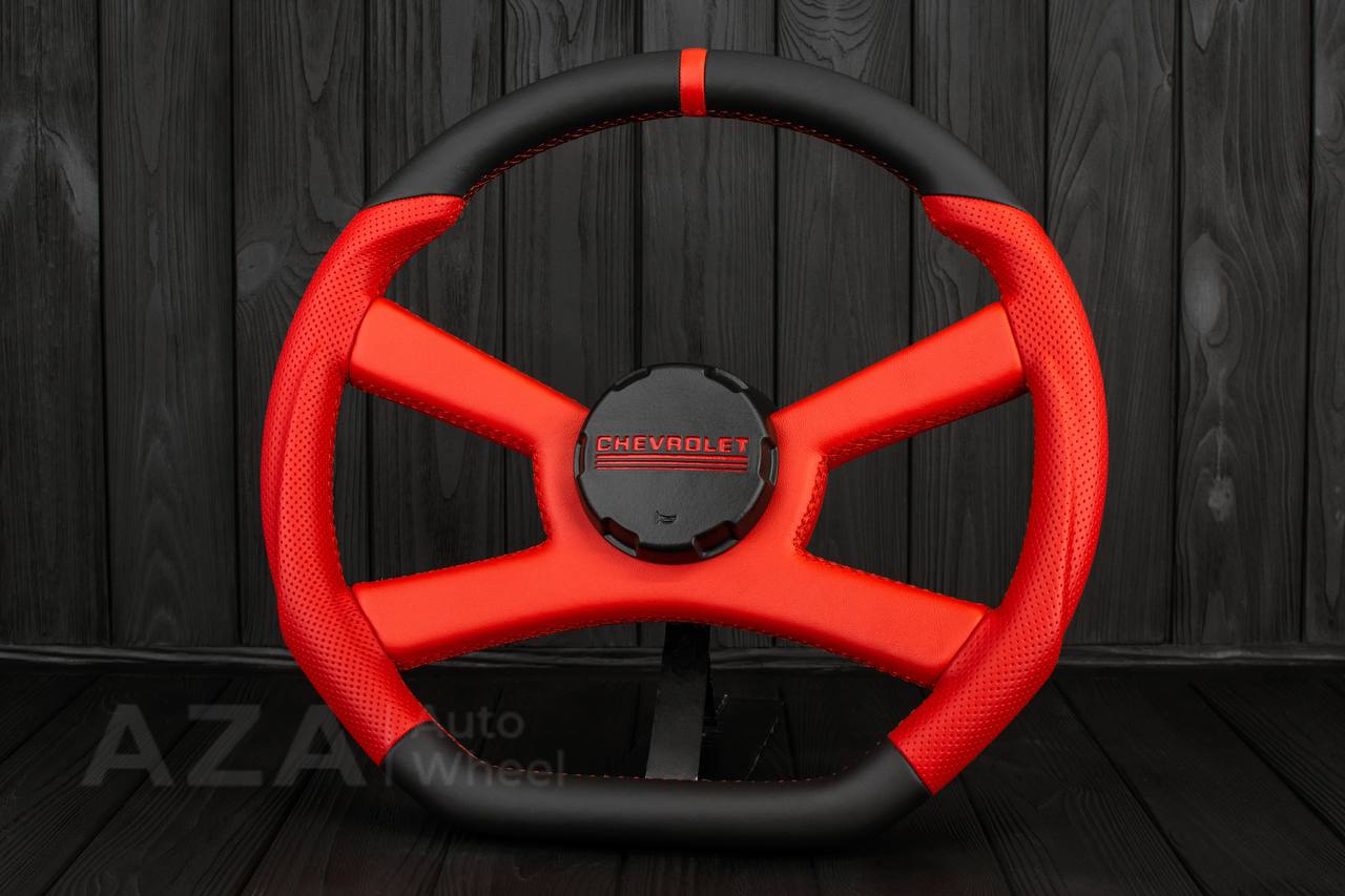 Steering wheel GM, OBS, C/K Silverado, Suburan (1988-1994) Napa/Perforated leather/Red stripe (can be any color) - Image 3
