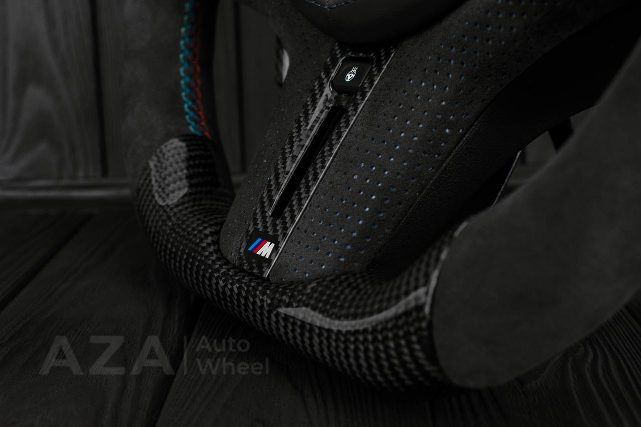 Steering wheel 2017+ BMW F90 M5 G80 M3 M4 M8 X5M X6M X3M X4M Carbon fiber/Perforated leather/M stripe (drivers assist+heated) - Image 6