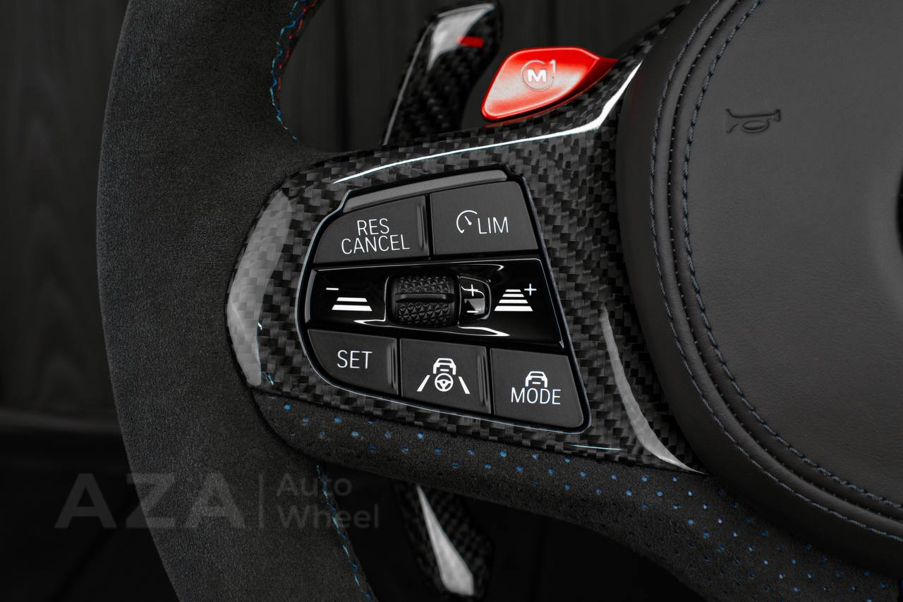 Steering wheel 2017+ BMW F90 M5 G80 M3 M4 M8 X5M X6M X3M X4M Carbon fiber/Perforated leather/M stripe (drivers assist+heated) - Image 9