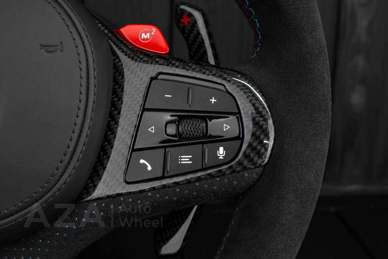 Steering wheel 2017+ BMW F90 M5 G80 M3 M4 M8 X5M X6M X3M X4M Carbon fiber/Perforated leather/M stripe (drivers assist+heated) - Image 12