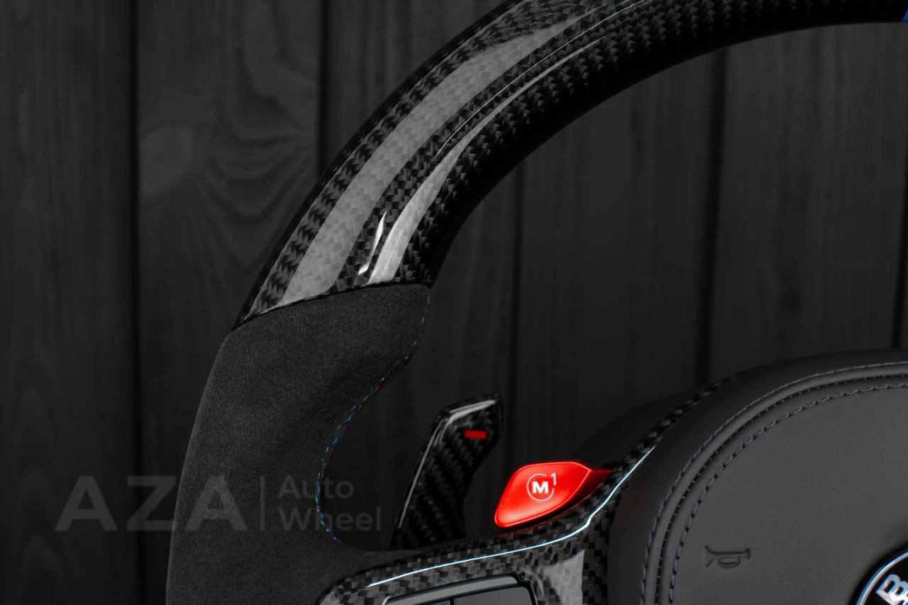 Steering wheel 2017+ BMW F90 M5 G80 M3 M4 M8 X5M X6M X3M X4M Carbon fiber/Perforated leather/M stripe (drivers assist+heated) - Image 14