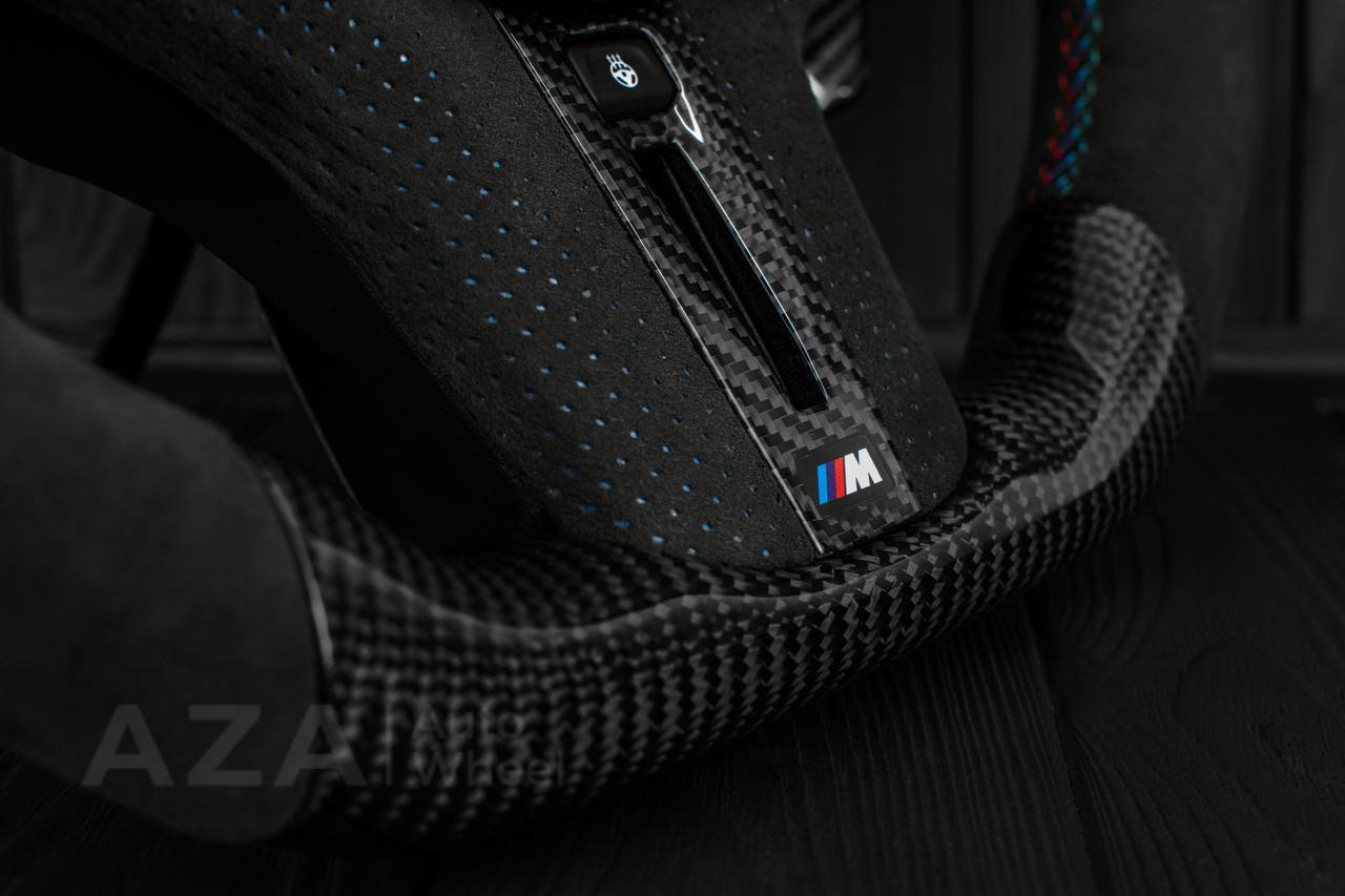 Steering wheel 2017+ BMW F90 M5 G80 M3 M4 M8 X5M X6M X3M X4M Carbon fiber/Perforated leather/M stripe (drivers assist+heated) - Image 15