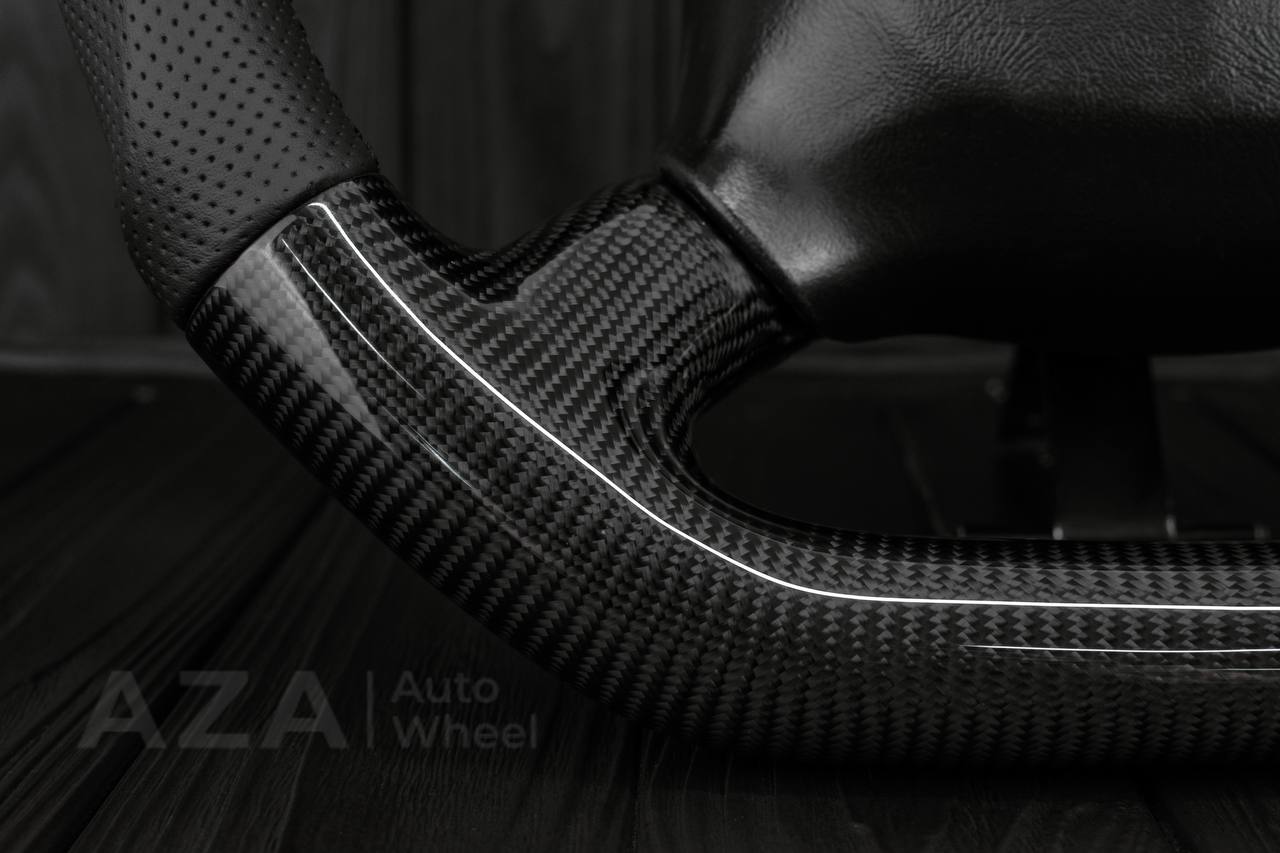 Steering wheel GM Silverado, Sierra, Escalade, Yukon, S10, Blazer, Tahoe, Suburban (1998-2002) Jet style Carbon fiber/Perforated leather - Image 10