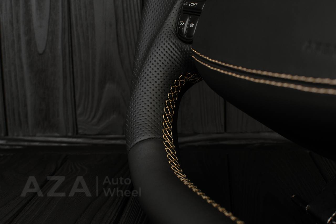Steering wheel Ford F150/F250/F350 97-2007 Napa/Perforated leather/Tan stitching/Cover - Image 11