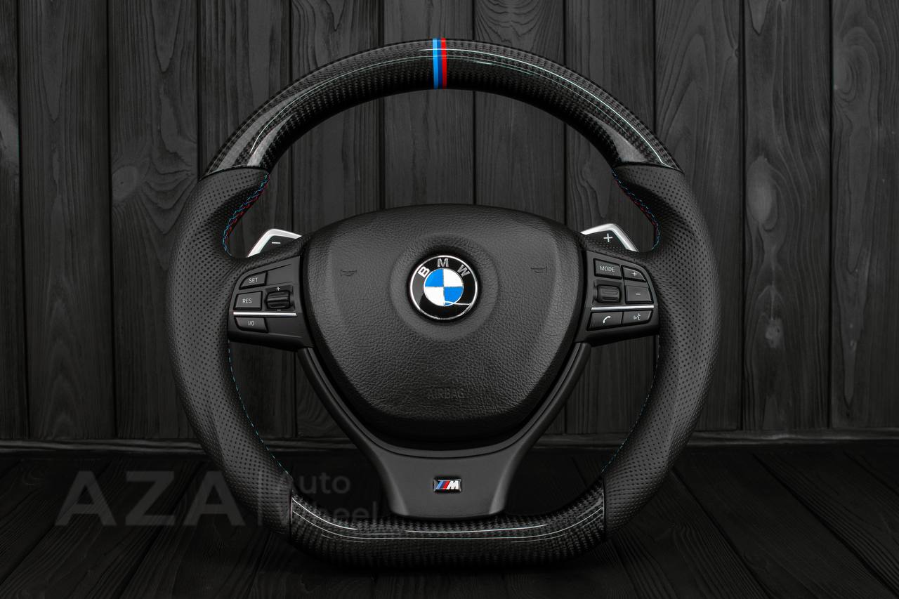 Steering wheel BMW 2011-2016 5/6/7 SERIES Carbon fiber/Genuine leather/M details (can be any color)