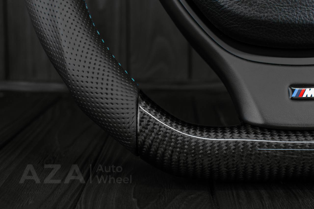 Steering wheel BMW 2011-2016 5/6/7 SERIES Carbon fiber/Genuine leather/M details (can be any color) - Image 15