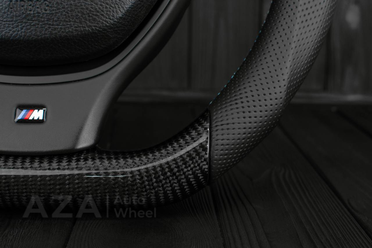 Steering wheel BMW 2011-2016 5/6/7 SERIES Carbon fiber/Genuine leather/M details (can be any color) - Image 16