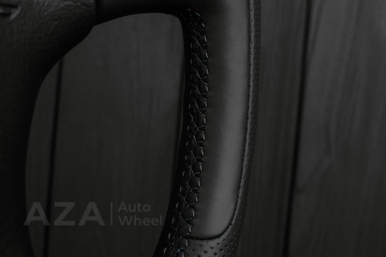Steering wheel GM, Tahoe, Silverado, Sierra truck (1995-1997) Carbon fiber/Perforated leather/Blue stripe (can be any color) - Image 8