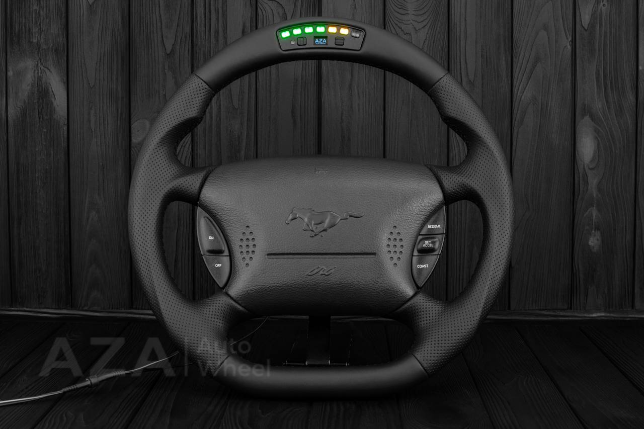 Steering wheel Ford Mustang GT Cobra Napa/Perforated leather/REV DISPLAY - Image 3