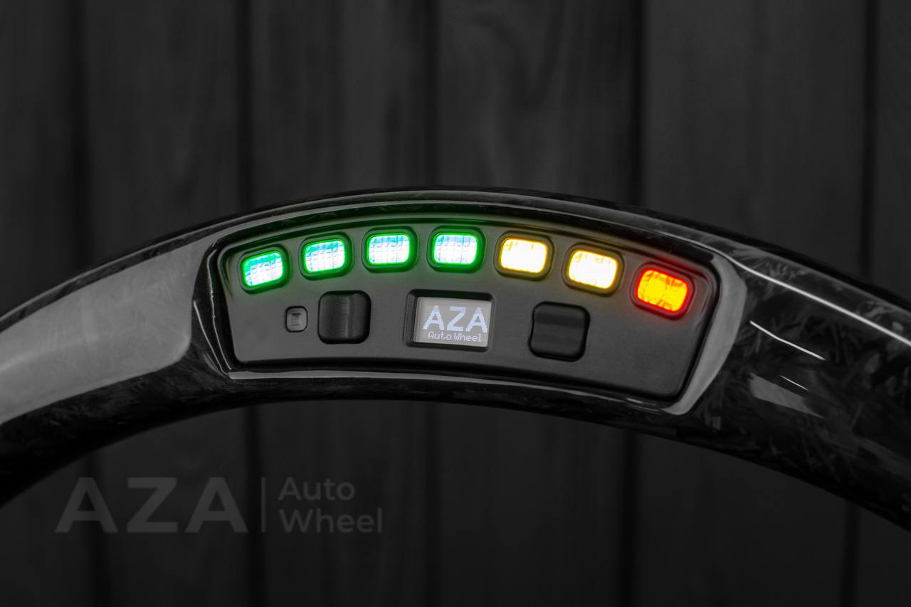 Steering wheel GM, Silverado, Sierra, Yukon, H2, Trailblazer (2003+) Forged carbon fiber/Perforated leather/Performance REV display - Image 8