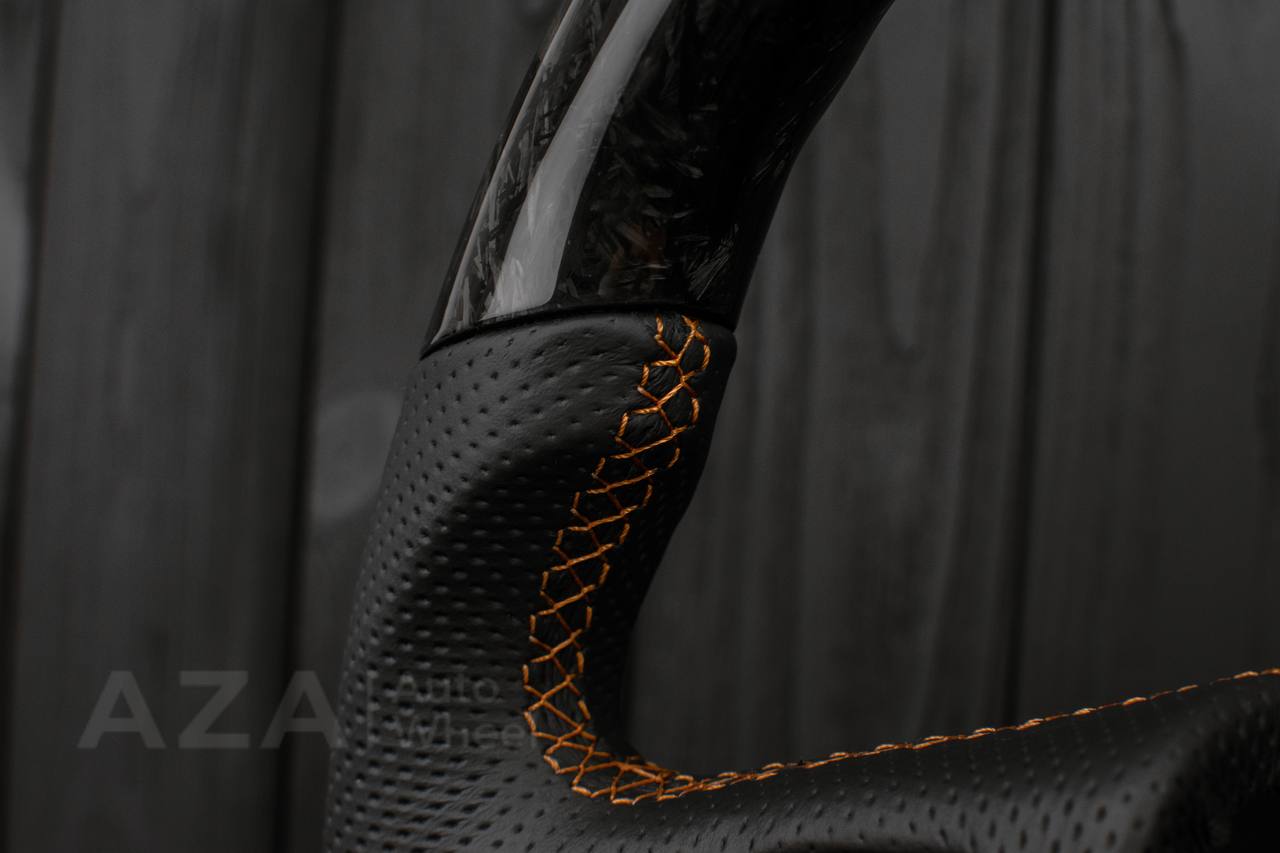 Steering wheel GM, Silverado, Sierra, Yukon, H2, Trailblazer (2003+) Forged carbon fiber/Perforated leather/Performance REV display - Image 10