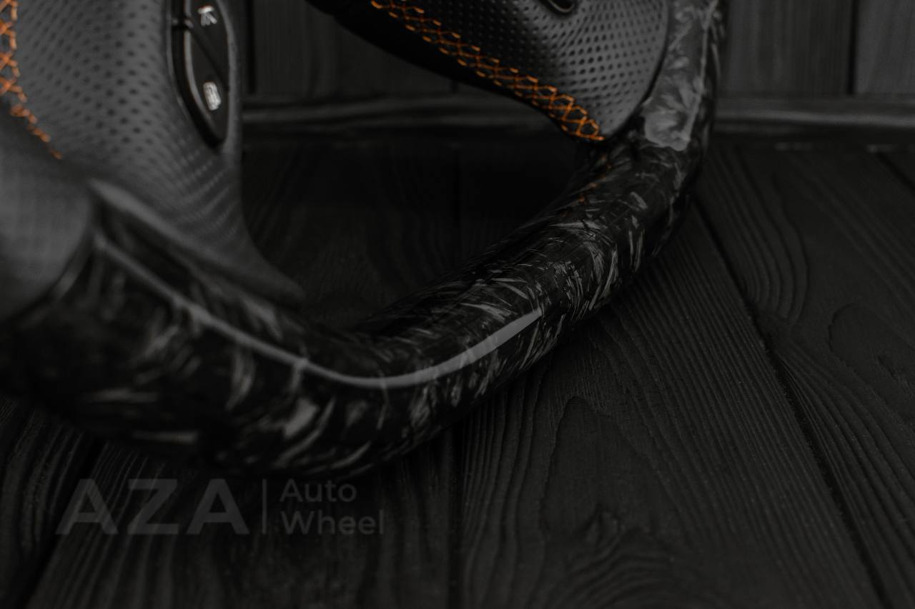 Steering wheel GM, Silverado, Sierra, Yukon, H2, Trailblazer (2003+) Forged carbon fiber/Perforated leather/Performance REV display - Image 15