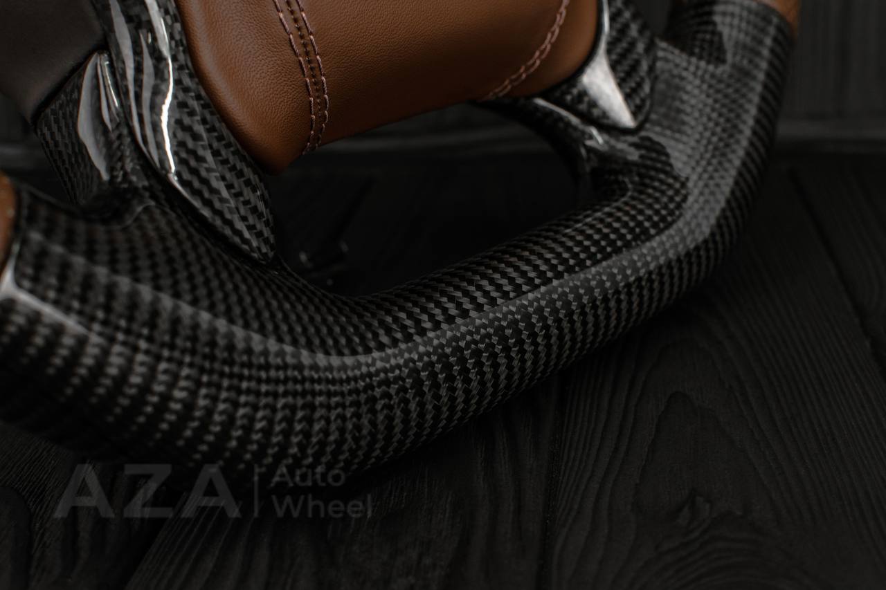 Steering wheel GMC Sierra Silverado Denali 2014-2018 Carbon /Cocoa leather/ Leather cover + bow tie/ Heated - Image 10