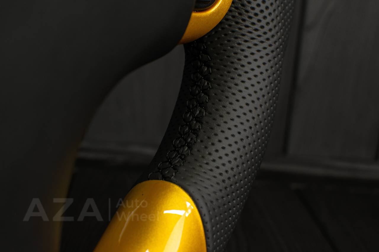 Steering wheel Plymouth/Chrysler Prowler/Inka GOLD /Perforated leather/Silver stripe - Image 14