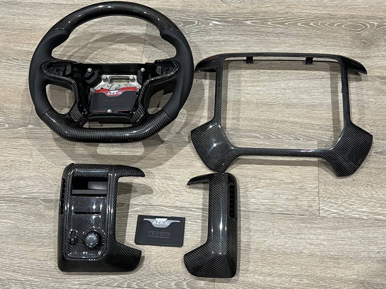 2014-2018 GMC Sierra Chevrolet Silverado DASH Bezel Carbon Fiber Set