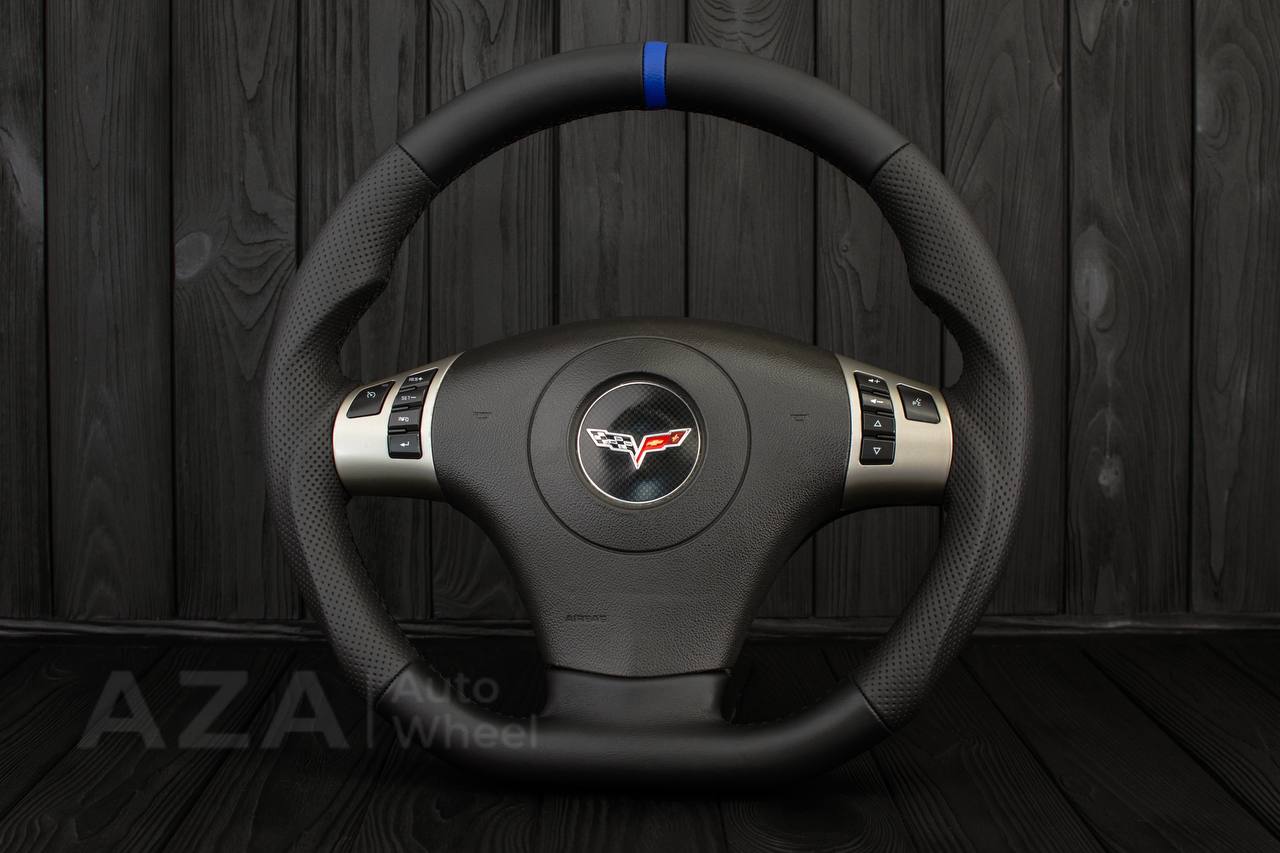 Steering wheel 2006-2011 Corvette C6 Napa/Blue stripe