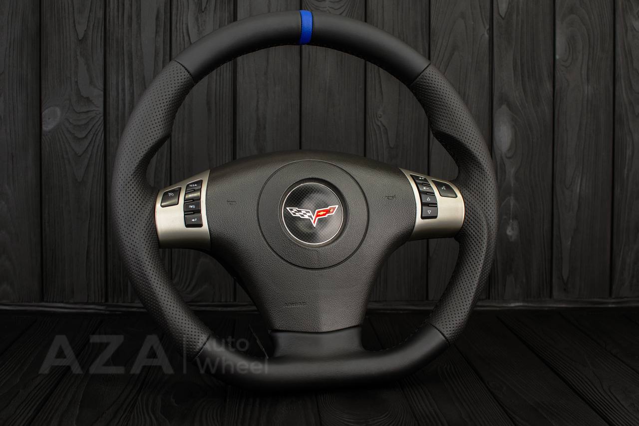 Steering wheel 2006-2011 Corvette C6 Napa/Blue stripe - Image 4