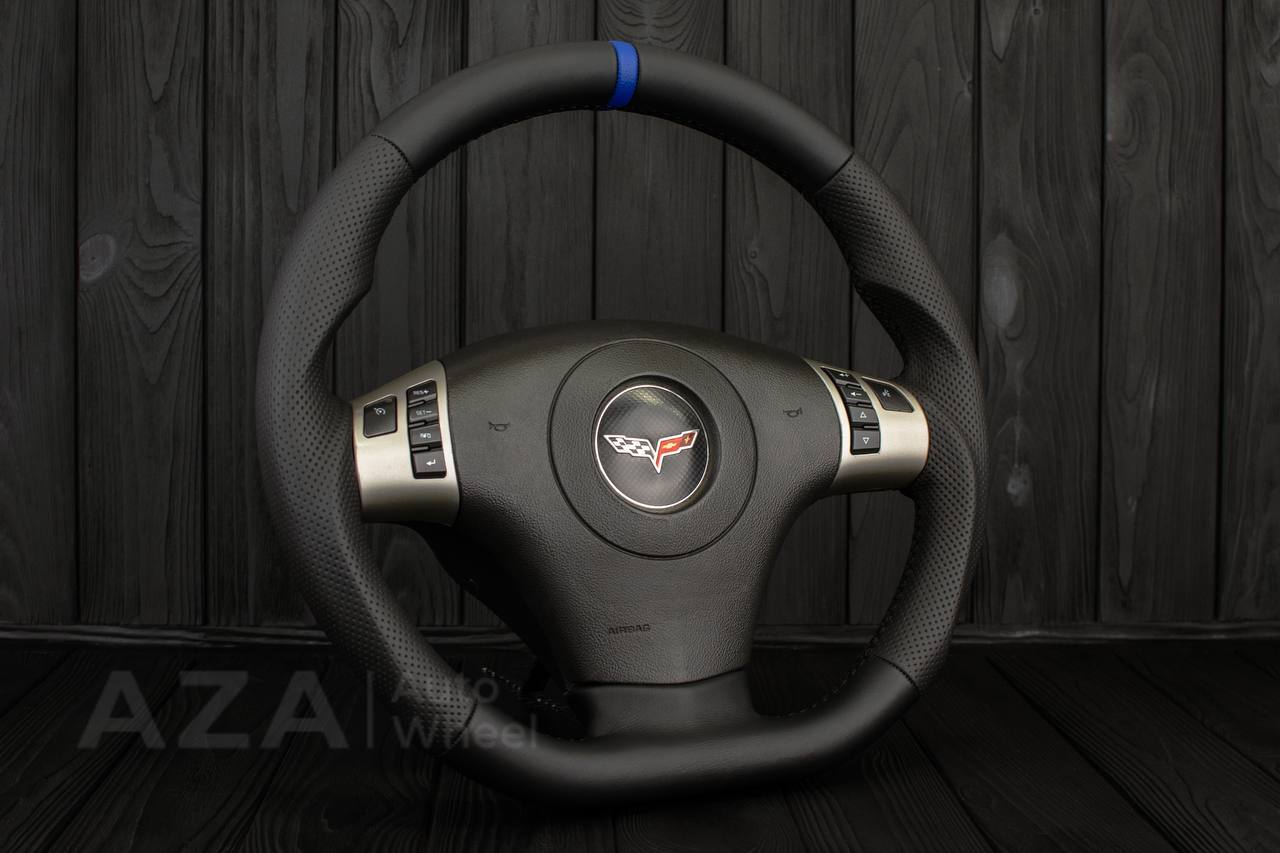 Steering wheel 2006-2011 Corvette C6 Napa/Blue stripe - Image 5
