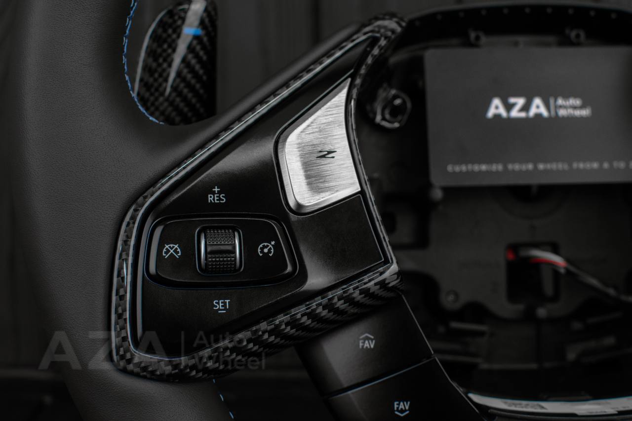 Steering wheel Corvette C8 Custom Carbon fiber/Light blue details/Oem part (send in your core afterwards for $400 core refund) - Image 8